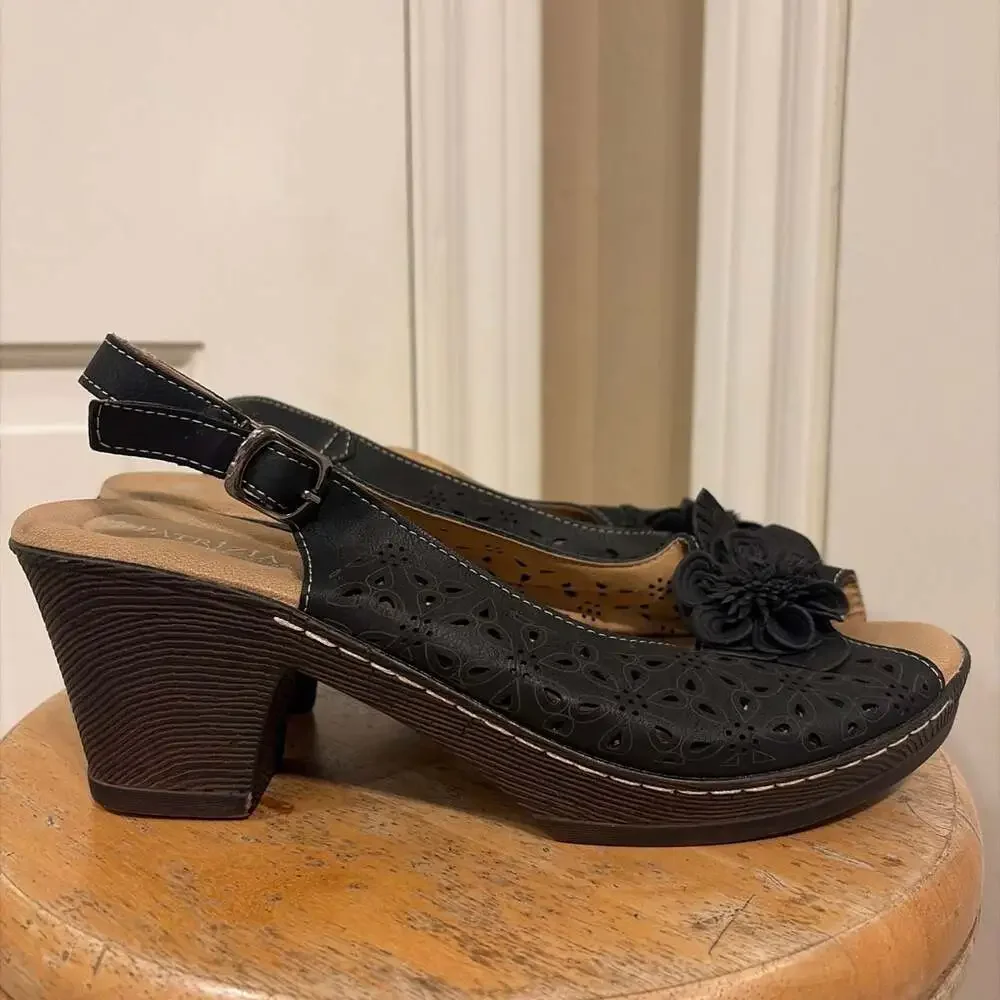 Patrizia by Spring Step Doriday Slingback Peep-Toe Wedge Sandal